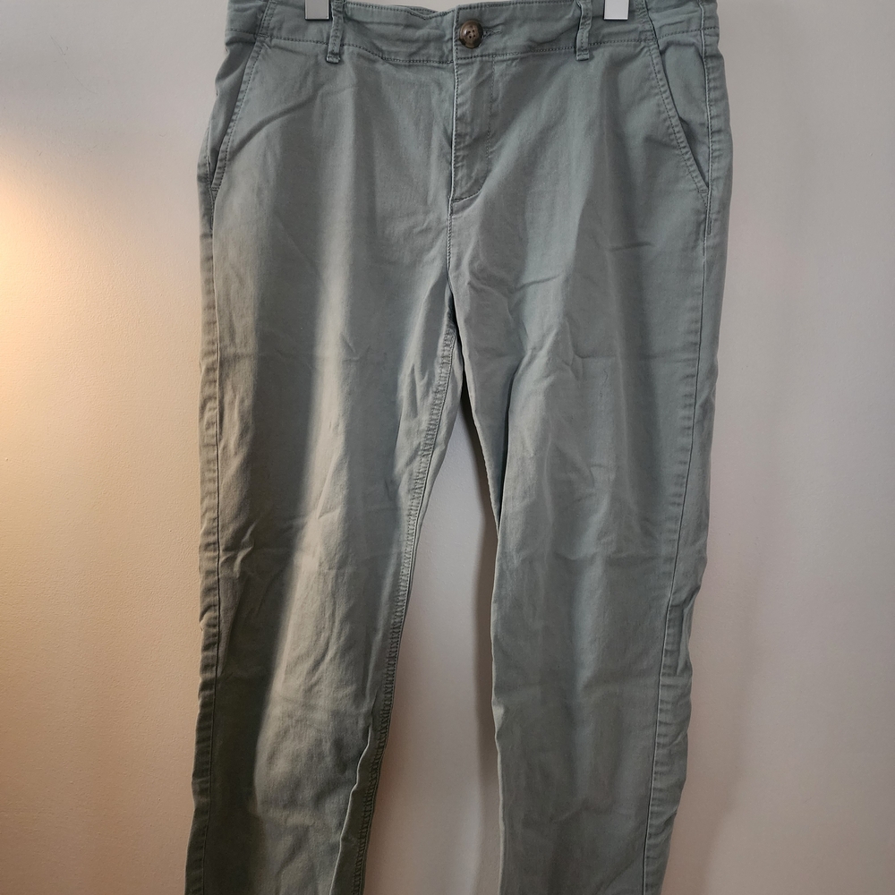 LOFT Monroe Slim Olive Green Chinos 10
